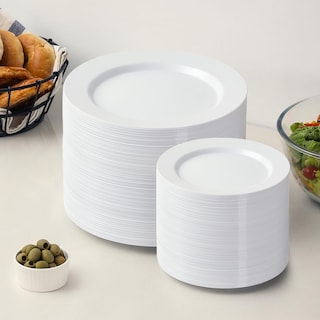 Foto 6 | Platos De Plástico Aozita 200 Unidades 100 Platos Para Cenar Y 100 Platos Para Ensalada - Venta Internacional.