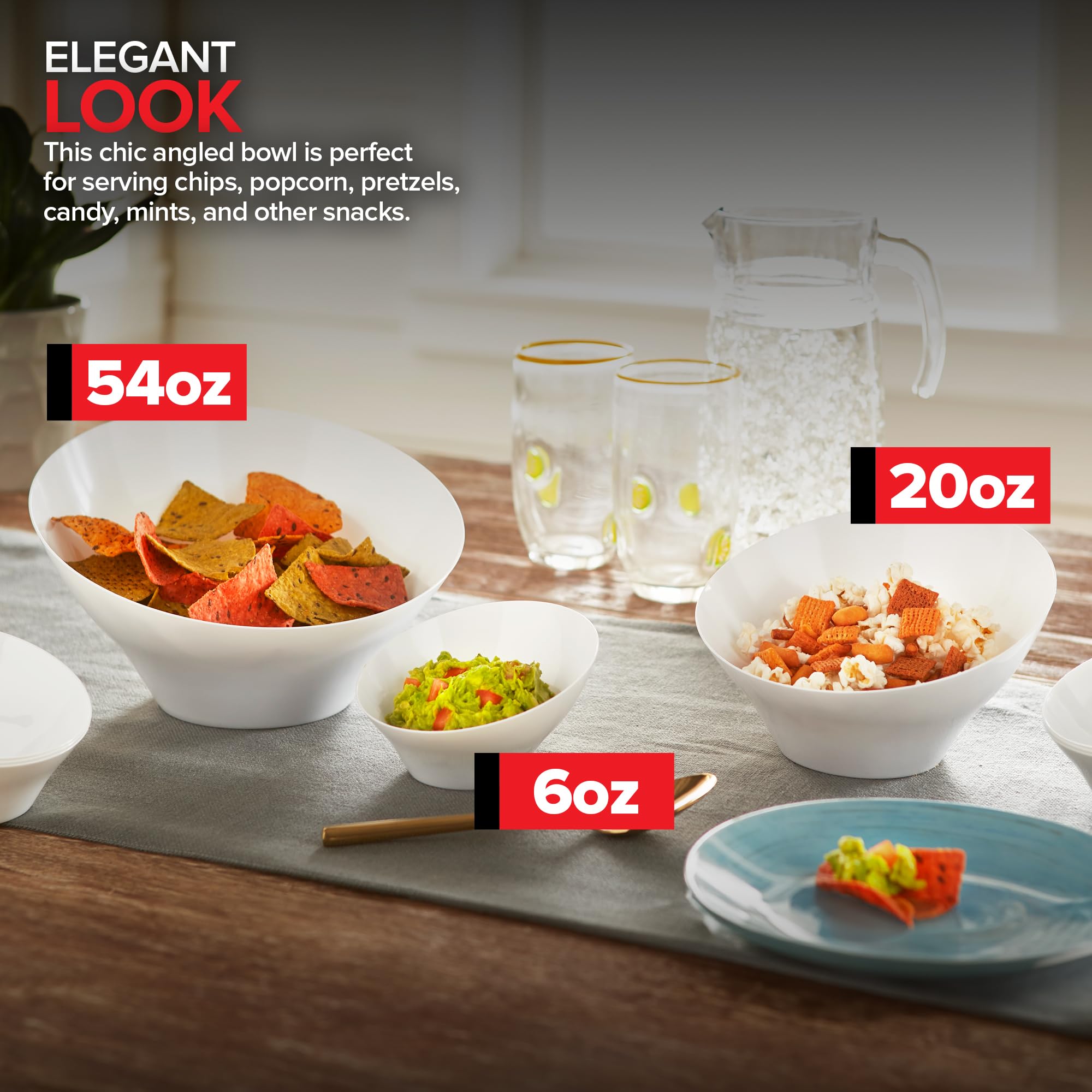 Foto 5 | Cuencos Para Servir Stock Your Home  Plástico Blanco  600 Ml (paquete De 4) - Venta Internacional.
