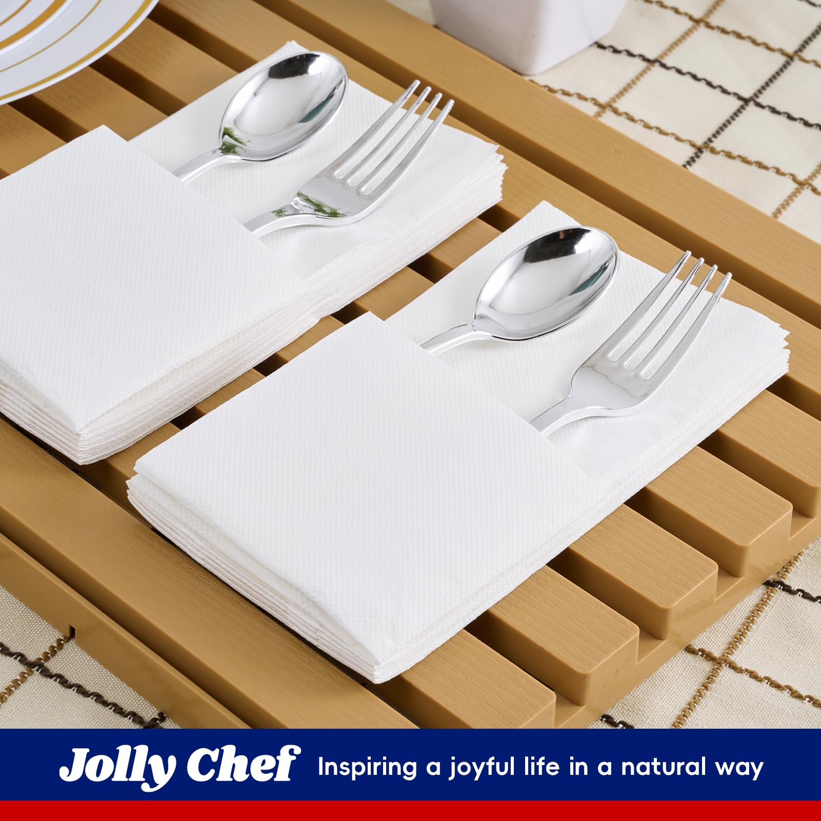 Foto 7 pulgar | Servilletas De Papel Desechables Jolly Chef  2 Capas  Blancas  Paquete De 200 - Venta Internacional.