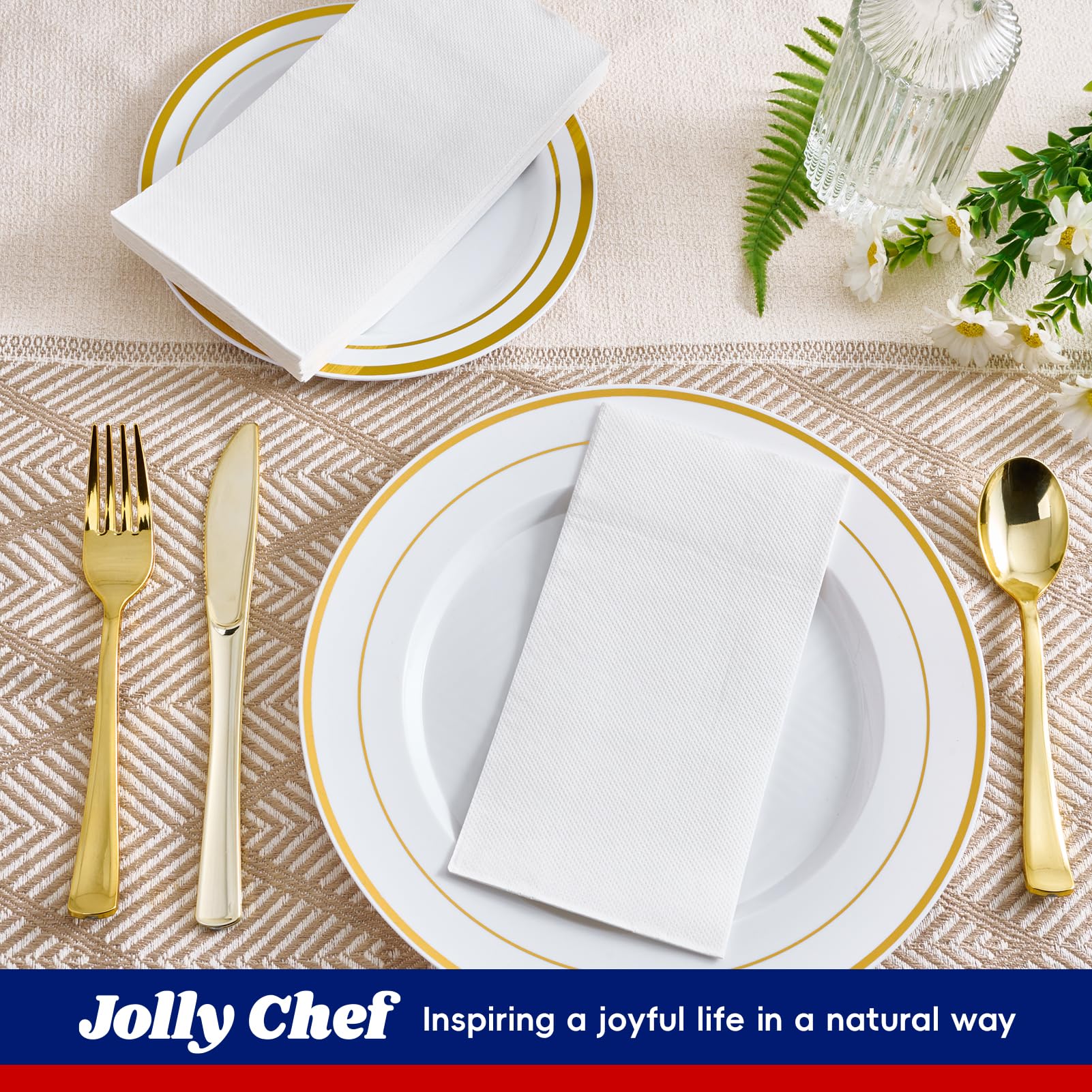 Foto 6 | Servilletas De Papel Desechables Jolly Chef  Paquete De 600  2 Capas  Blancas - Venta Internacional.