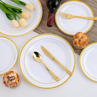 Foto 4 | Vajilla Desechable Dorada Jolly Chef 125 Piezas - Venta Internacional
