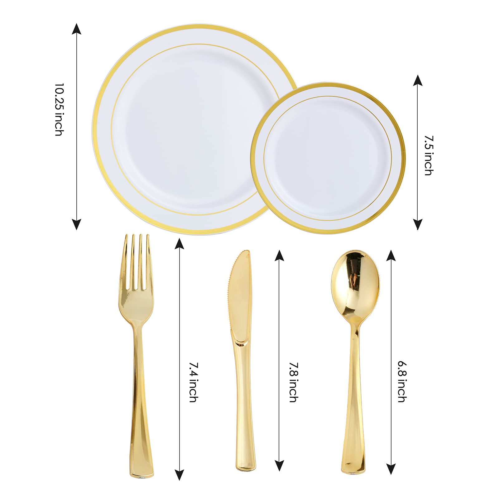 Foto 7 | Vajilla Desechable Dorada Jolly Chef 125 Piezas  - Venta Internacional