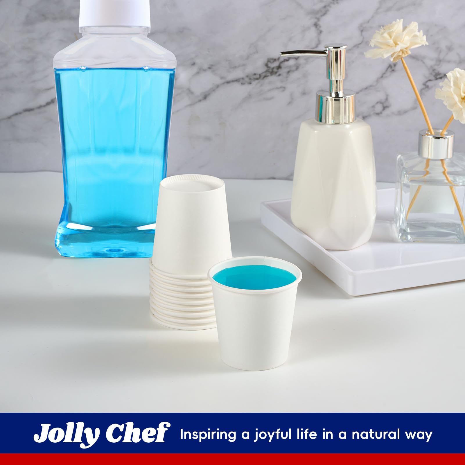 Foto 4 | Paper Cups Jolly Chef  Paquete De 300 Unidades  Minivasos Blancos Para Enjuague Bucal - Venta Internacional.