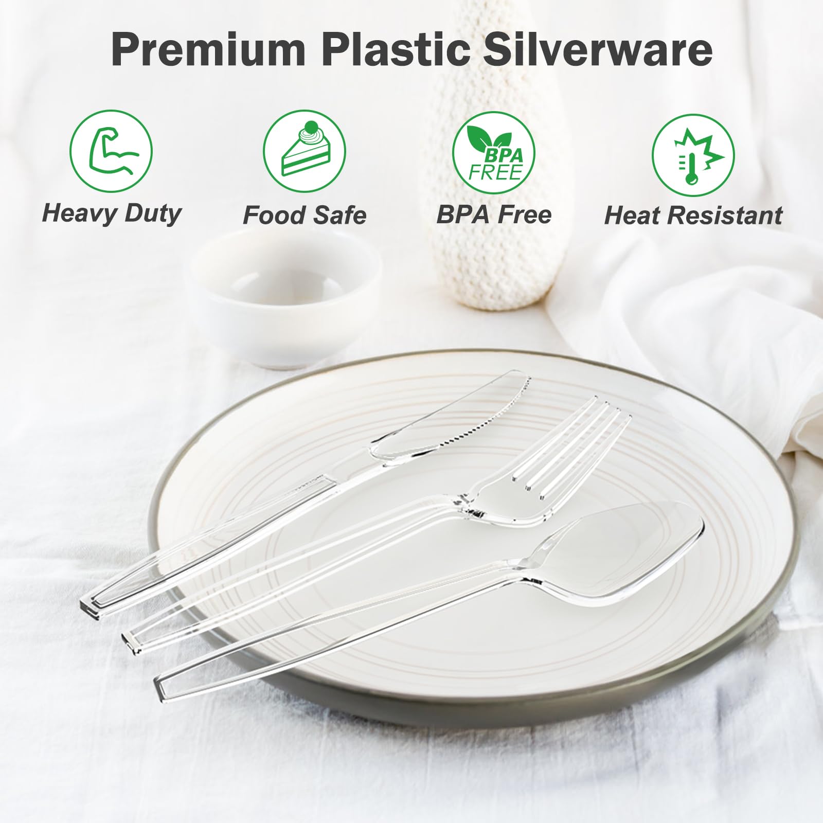 Foto 3 | Juego De Cubiertos Desechables De Plástico Dealusy 360 Piezas - Venta Internacional.