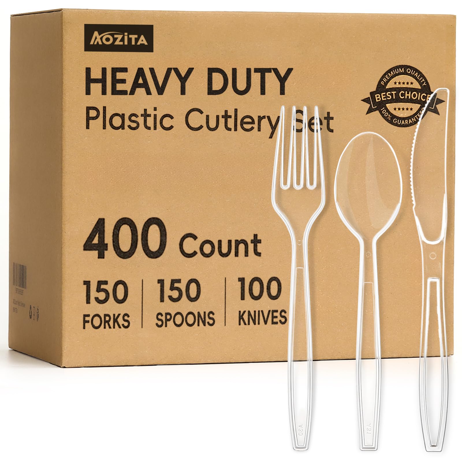 Foto 2 pulgar | Juego De Cubiertos De Plástico Aozita 400 Piezas Sin Bpa Para Fiestas - Venta Internacional.
