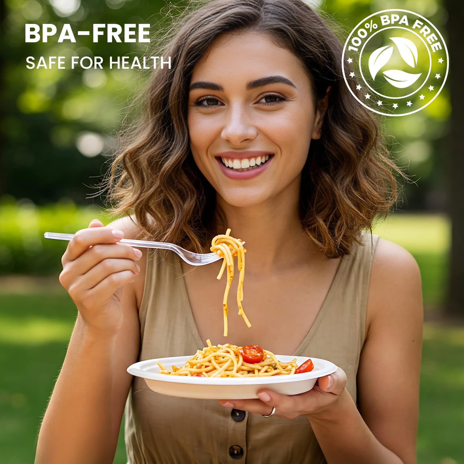 Foto 4 | Juego De Cubiertos De Plástico Aozita 400 Piezas Sin Bpa Para Fiestas - Venta Internacional.