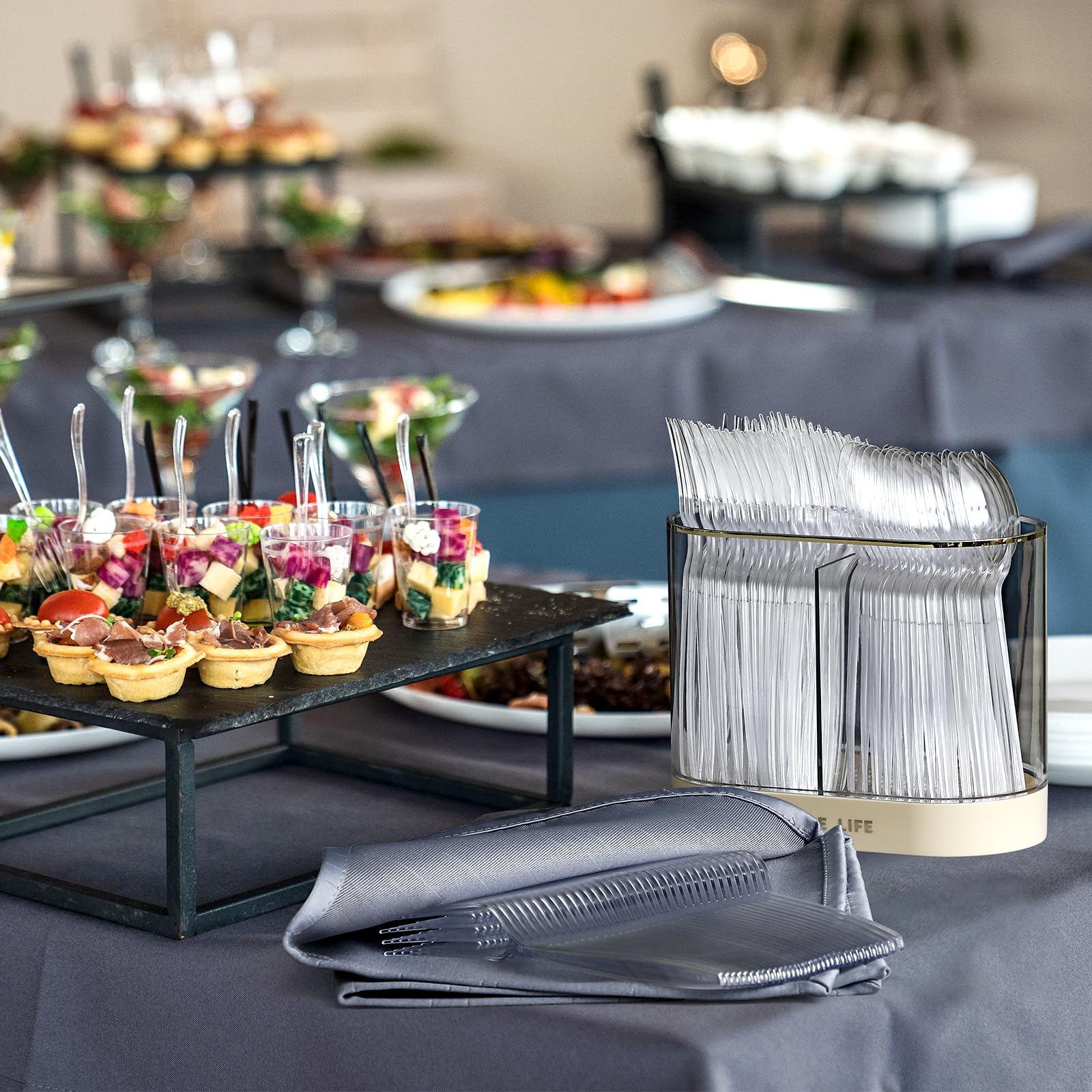 Foto 7 | [juego De Cubiertos] Platos De Plástico Aozita  300 Unidades  Para Bodas - Venta Internacional.