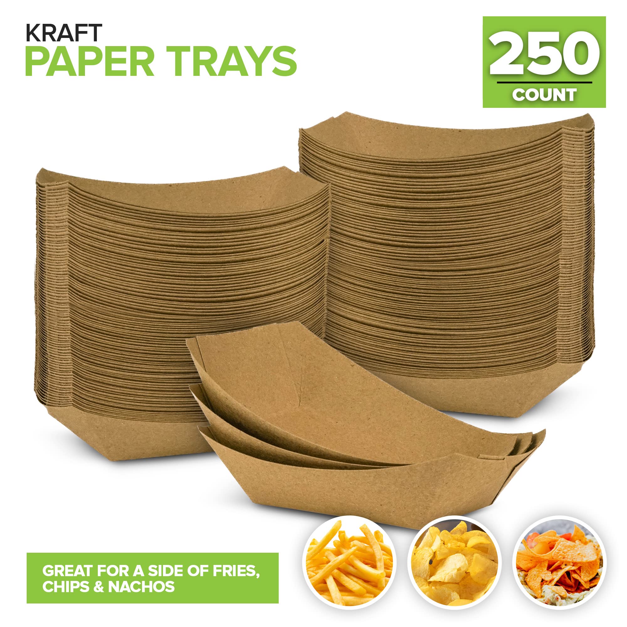 Foto 2 | Bandejas De Comida Stock Your Home  Papel Kraft Marrón Desechable  Paquete De 250 - Venta Internacional.