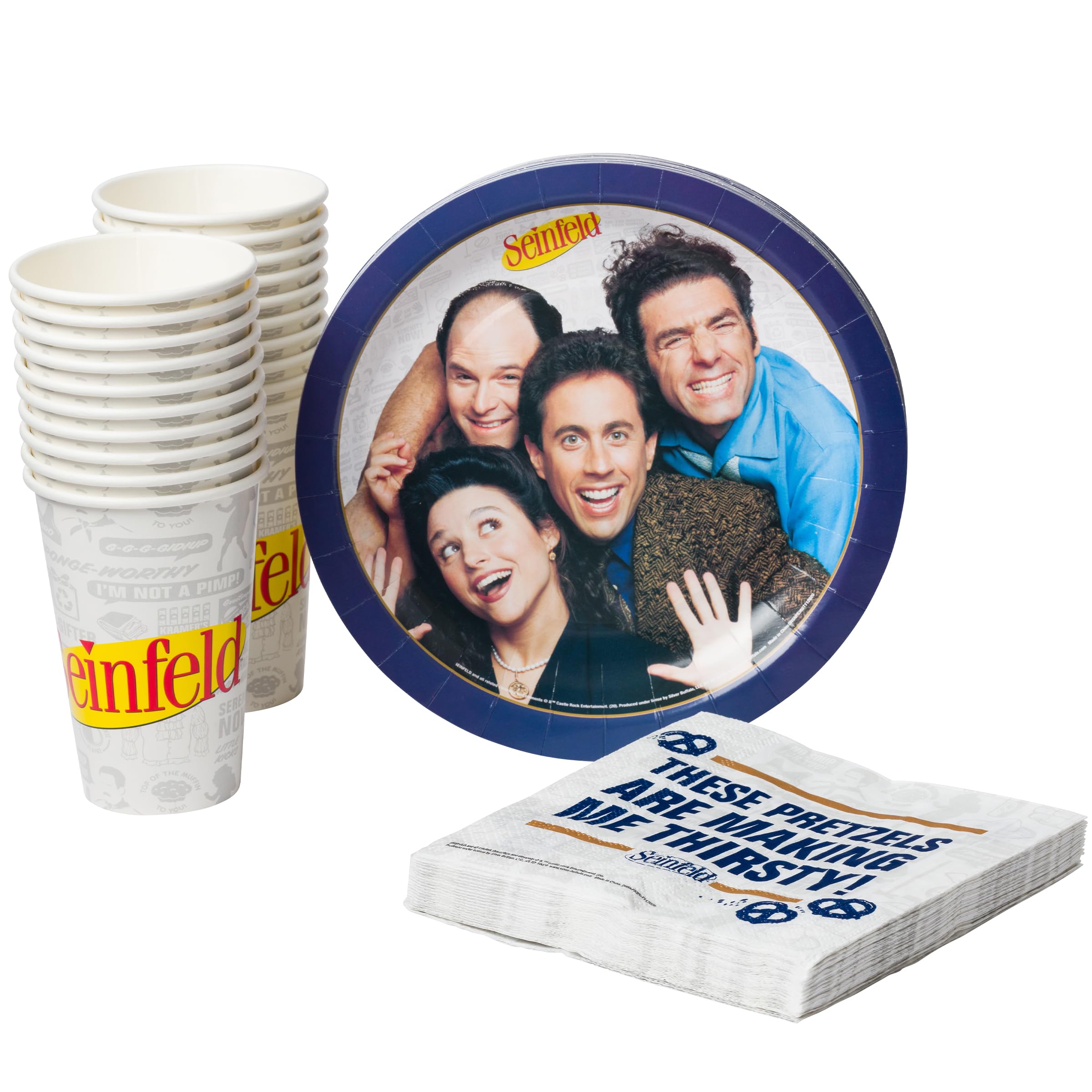Foto 2 pulgar | Set De Artículos De Fiesta Silver Buffalo Seinfeld Tv Series  Paquete De 60 - Venta Internacional.