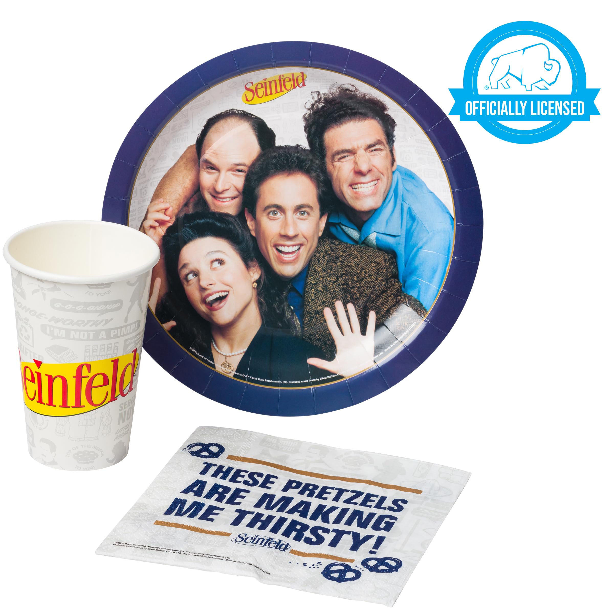 Foto 4 pulgar | Set De Artículos De Fiesta Silver Buffalo Seinfeld Tv Series  Paquete De 60 - Venta Internacional.