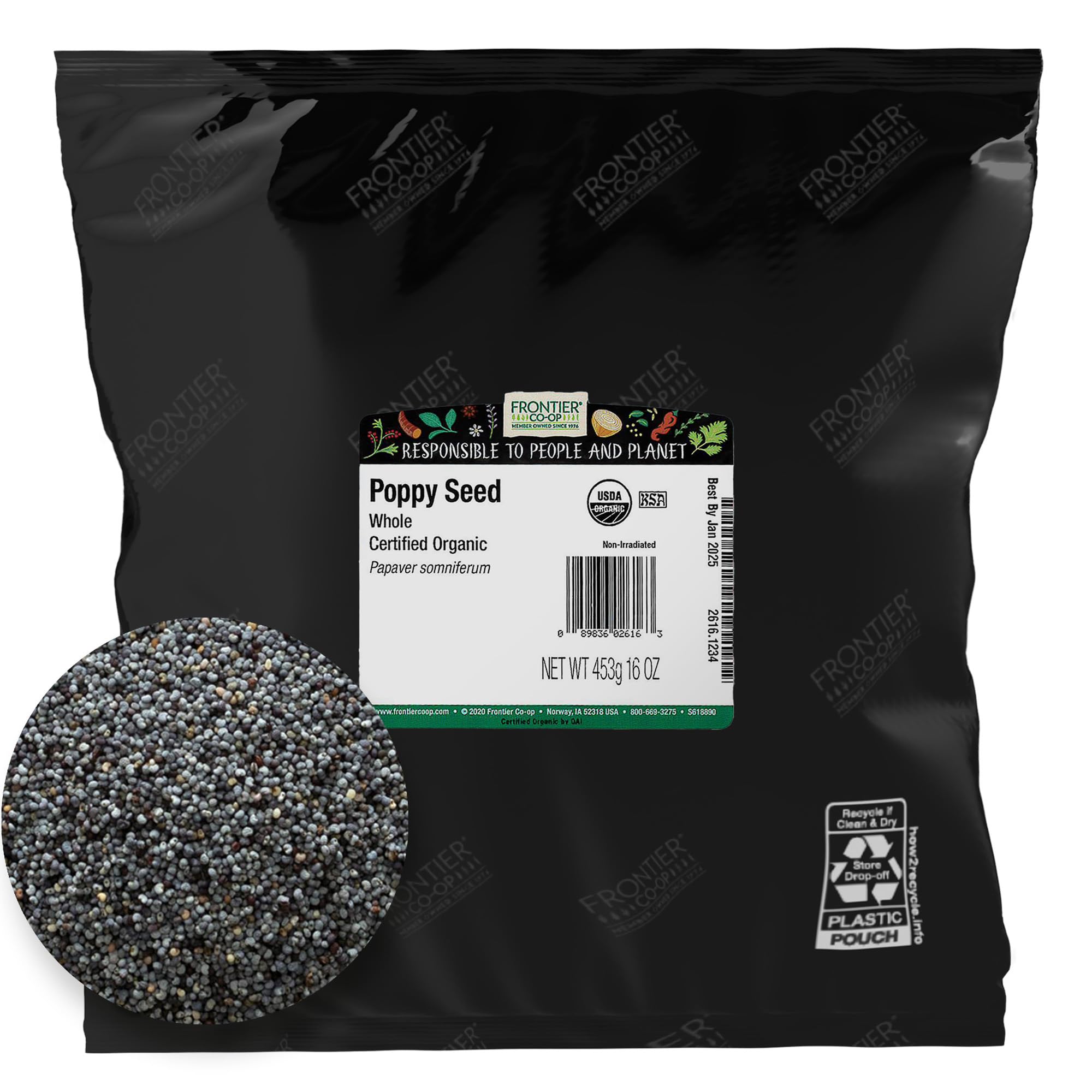 Foto 2 pulgar | Bolsa Orgánica Integral De 454 G De Poppy Seeds Frontier Co-op - Venta Internacional.