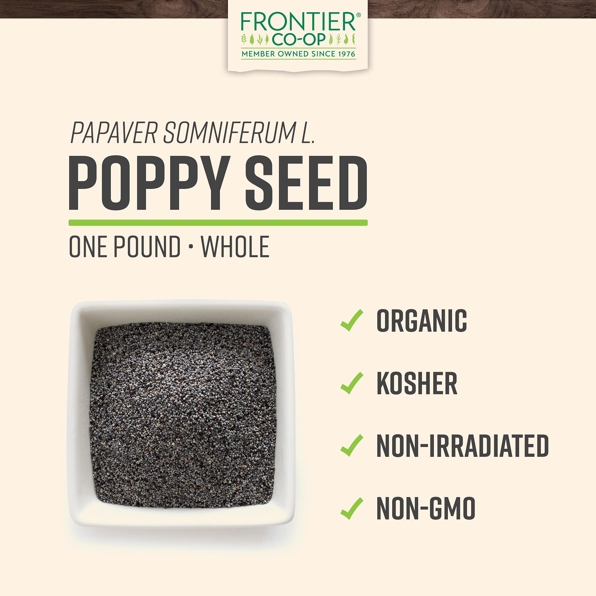 Foto 3 pulgar | Bolsa Orgánica Integral De 454 G De Poppy Seeds Frontier Co-op - Venta Internacional.