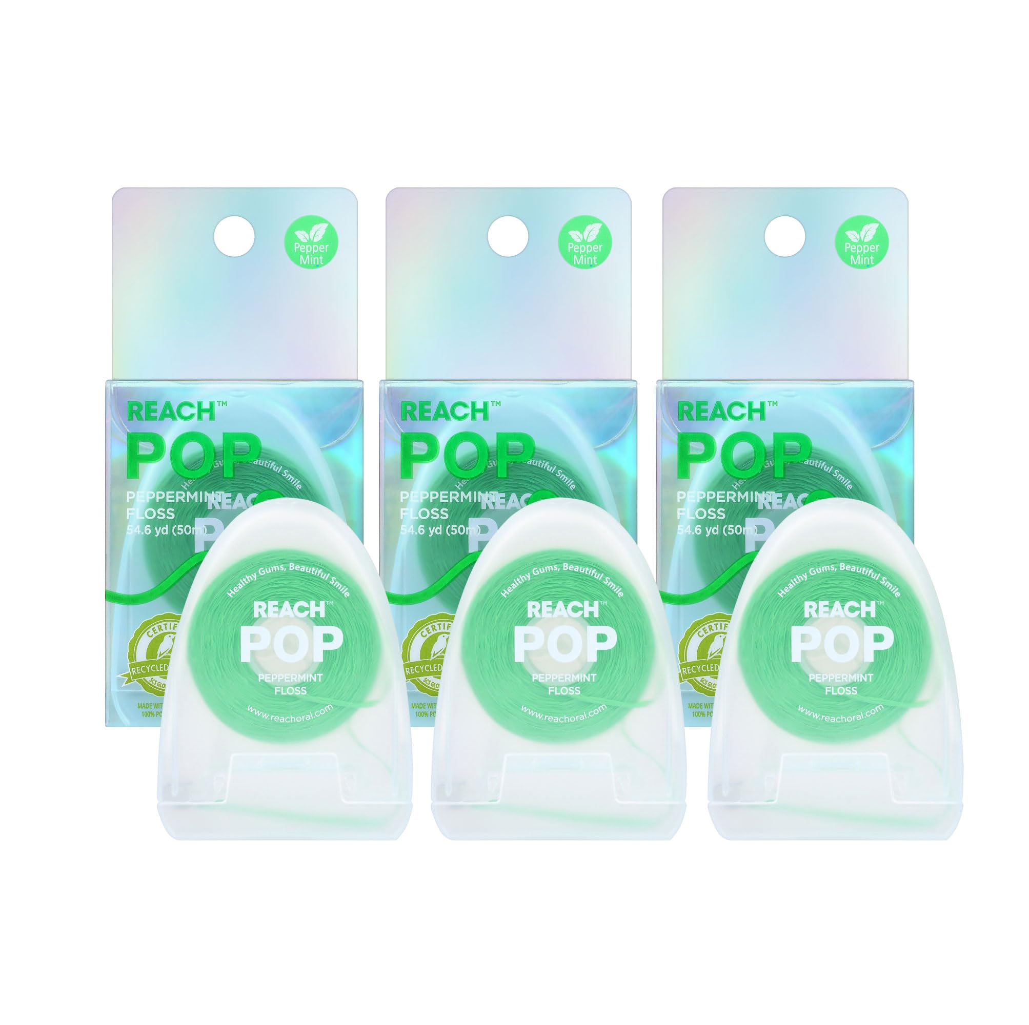 Foto 1 | Cera Vegana Dental Floss Reach Pop Peppermint  50 M  Paquete De 3 - Venta Internacional.