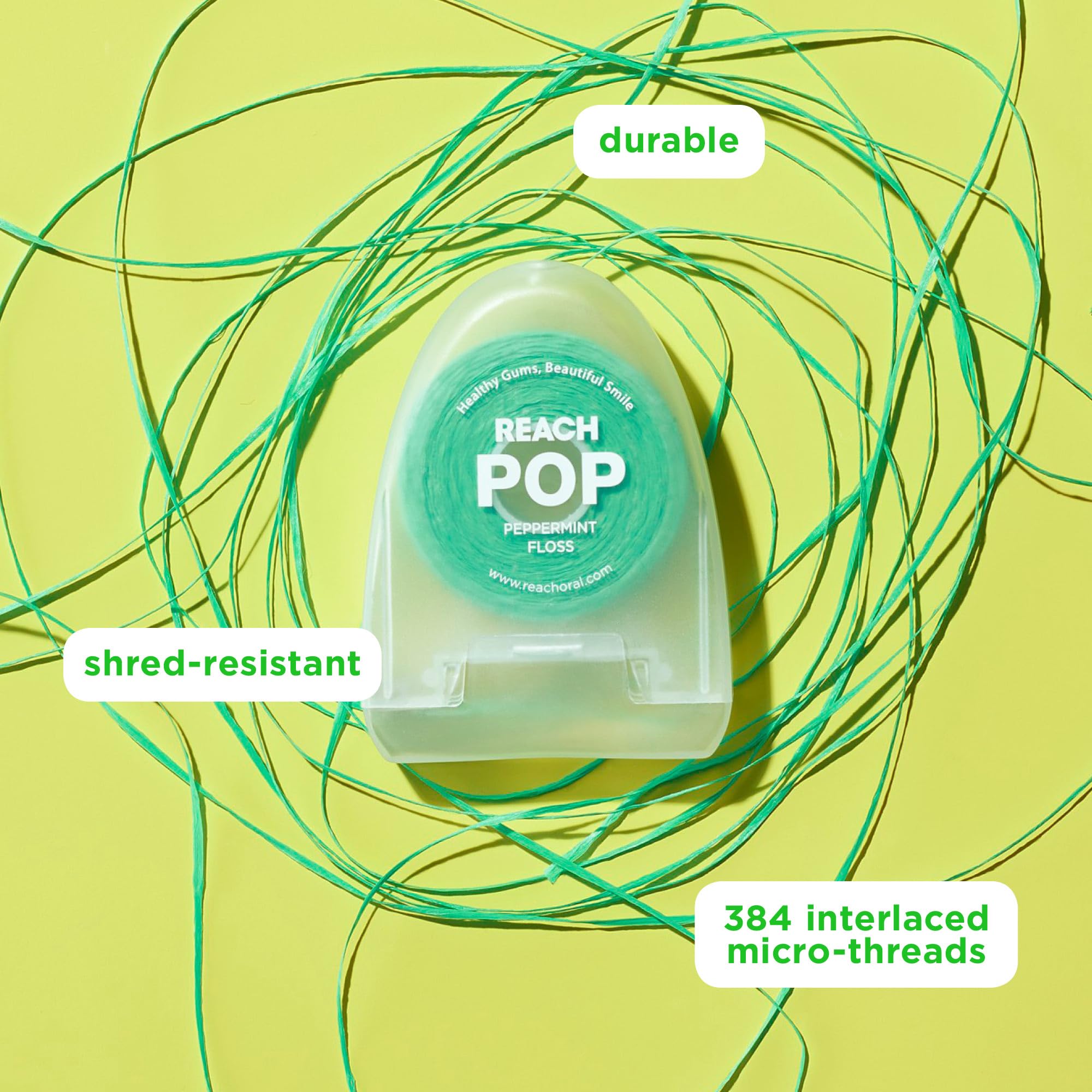 Foto 2 | Cera Vegana Dental Floss Reach Pop Peppermint  50 M  Paquete De 3 - Venta Internacional.