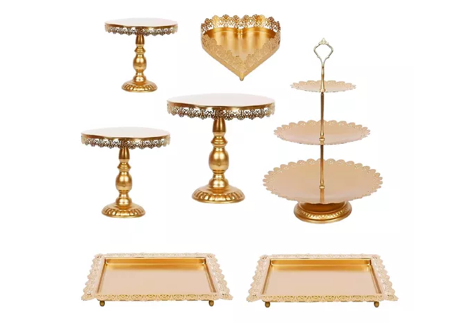 Foto 1 | Juego De Soportes De Metal Para Pasteles Y Postres, 7 Pzs.