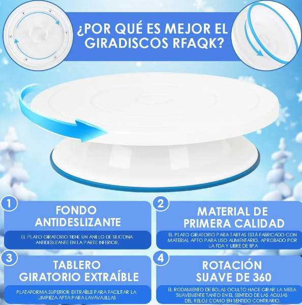 Foto 4 pulgar | Xtellar Juego Premium De Decoración De Repostería Con Plato Giratorio Y Espátulas
