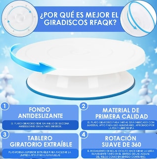 Foto 3 | Xtellar Juego Premium De Decoración De Repostería Con Plato Giratorio Y Espátulas