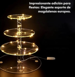 Foto 3 | Xtellar Exhibidor De Postres Y Cupcakes Acrílico Premium, 4 Niveles Con Iluminación Led