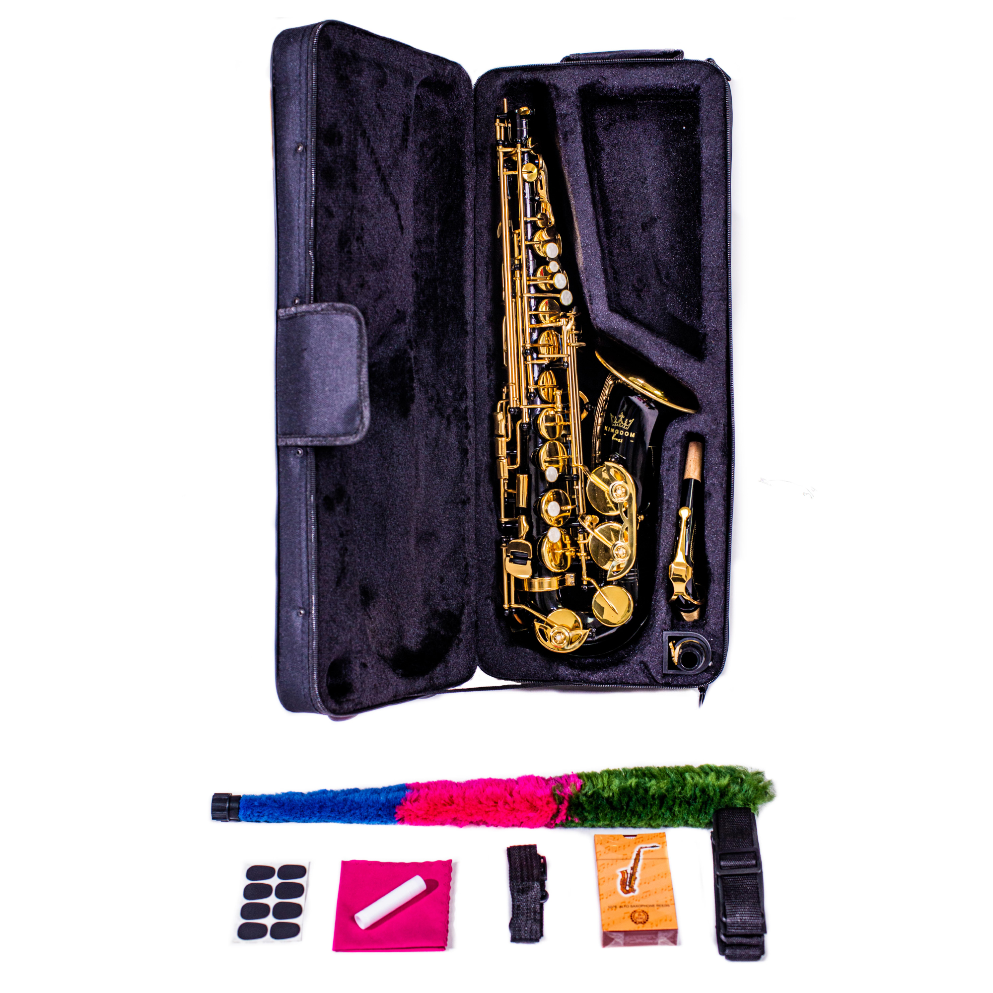 Foto 4 pulgar | Saxofón Kingdom Brass SX-4 color Negro Alto Sib Gloss Brillante Alta Calidad