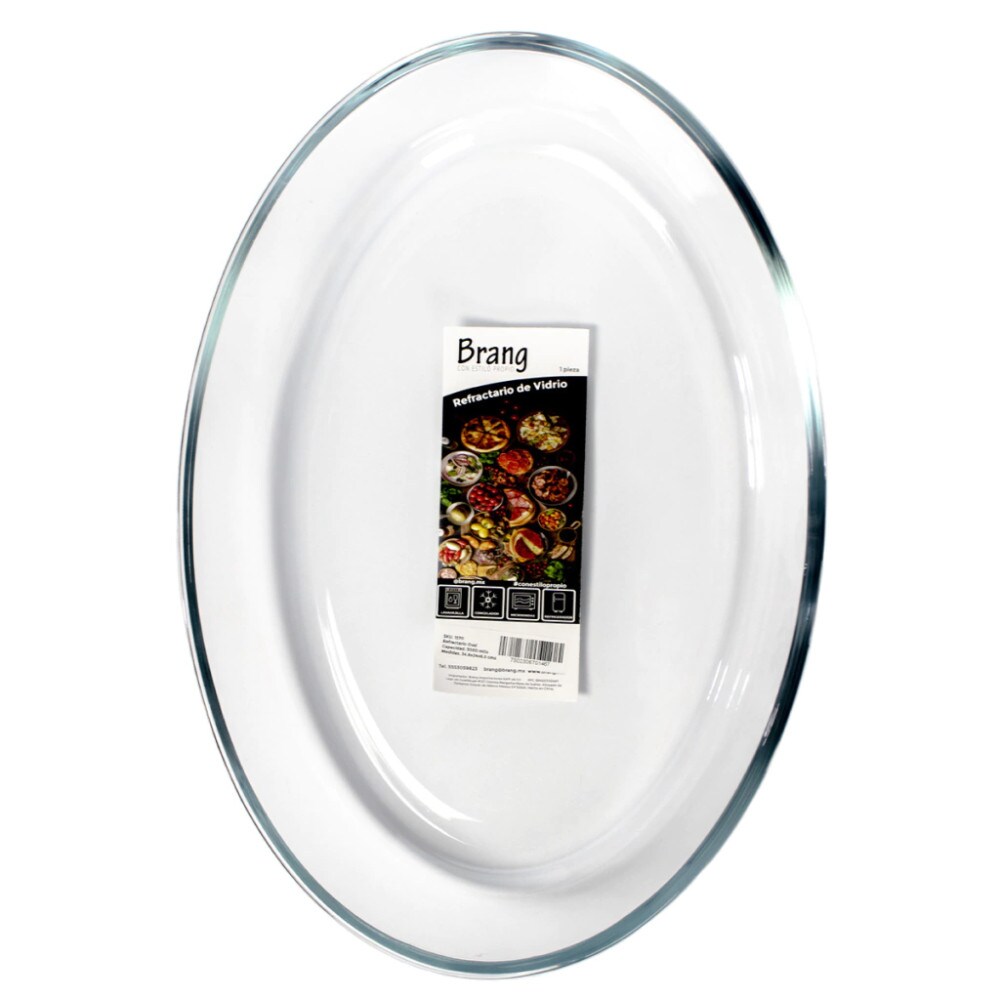 Refractario Oval De Vidrio Con Capacidad Para 3000ml Brang $369