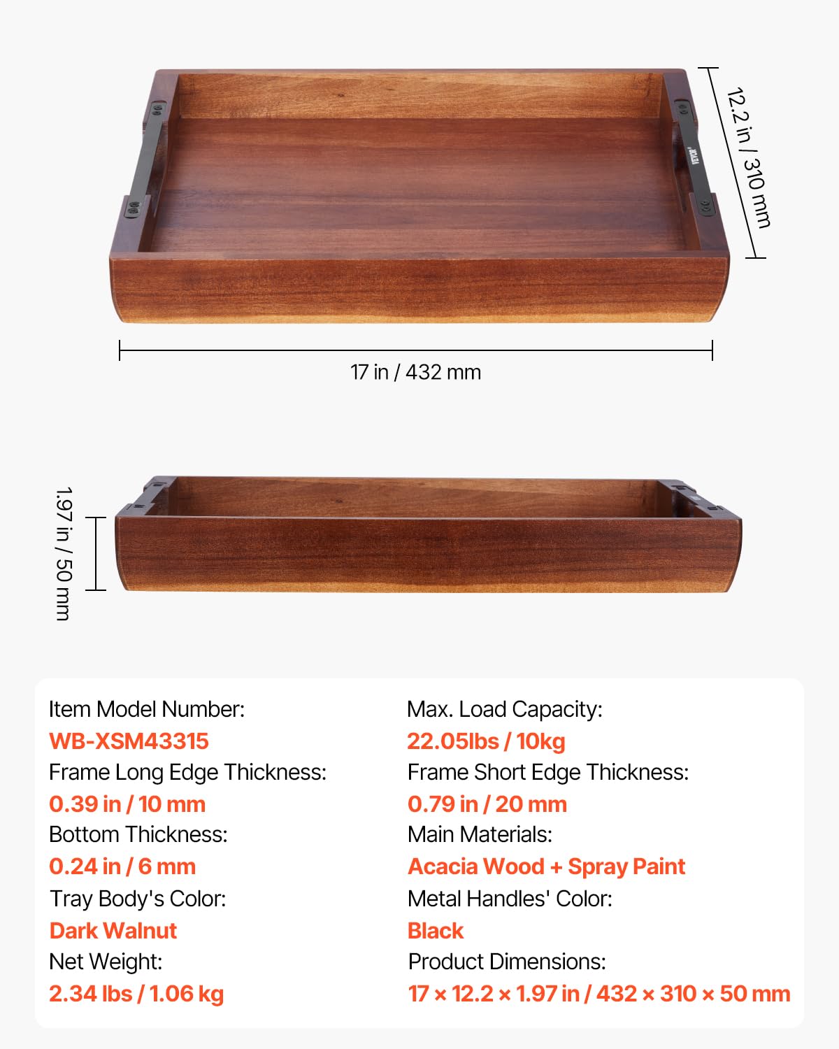 Foto 7 | Bandeja de Madera Vevor - Venta Internacional