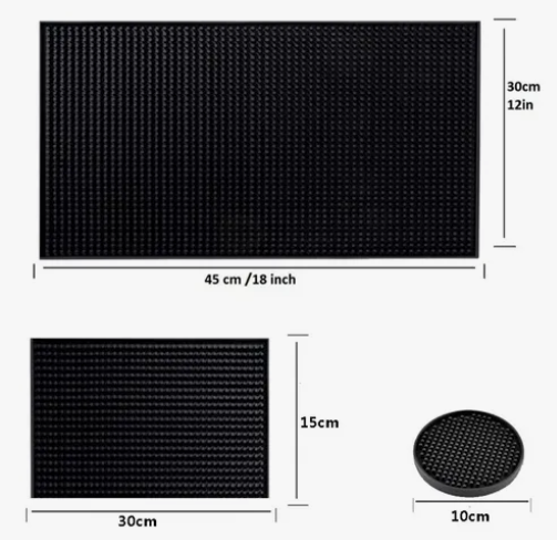 Foto 3 pulgar | 7pz Xtellar Tapete Para Bar Grande 45 X 30cm Barra Con Posavasos 4pz