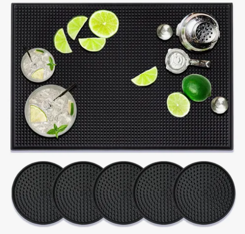 Foto 2 pulgar | Tapete Xtellar Para Bar 45 X 30cm Escurridora Con 5 Posavasos Barman