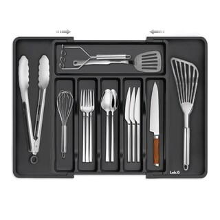 Foto 2 | Organizador Bandeja Extensible Cajón Cocina 8 Compartimentos Lab.g Negro Plata