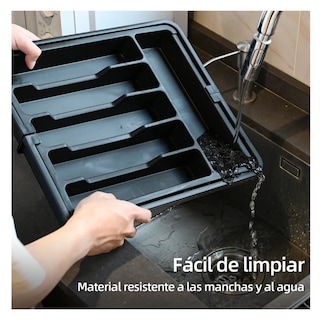 Foto 4 | Organizador Bandeja Extensible Cajón Cocina 8 Compartimentos Belug Negro Plata