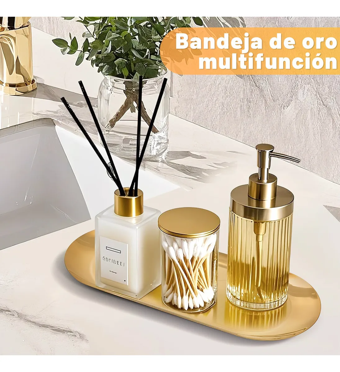 Foto 4 | 4pcs Bandeja  Belug Metálica Decorativa Ovalada De Acero Inoxidable Dorado