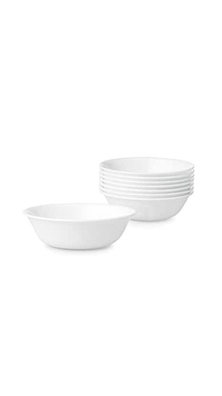 Tazones de Postre Corelle Winter Frost Blancos de 10 Onzas 6 Piezas