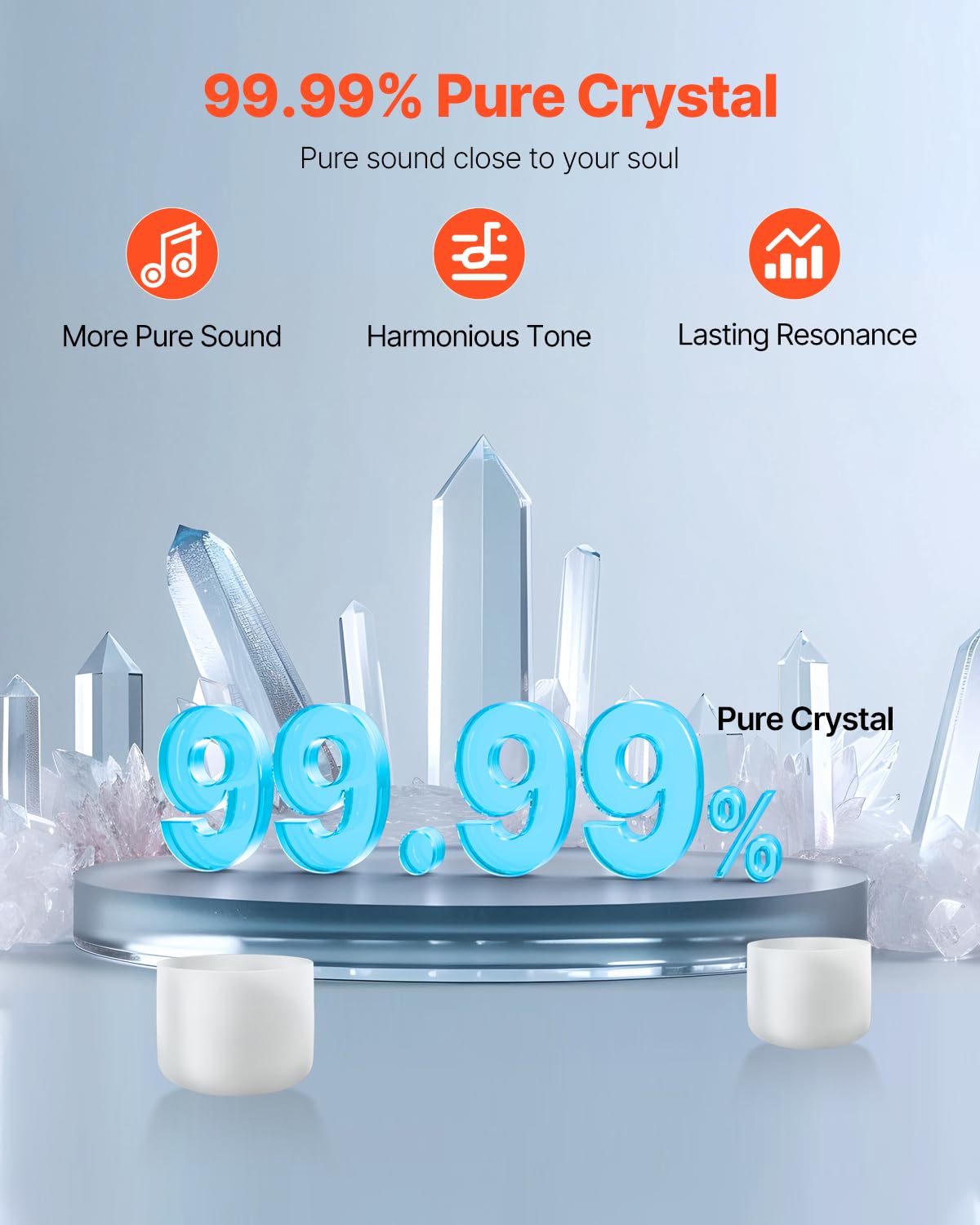 Foto 4 pulgar | Cuencos Crystal Singing Bowls Vevor A&f Note De 8 Y 10 Pulgadas - Venta Internacional.