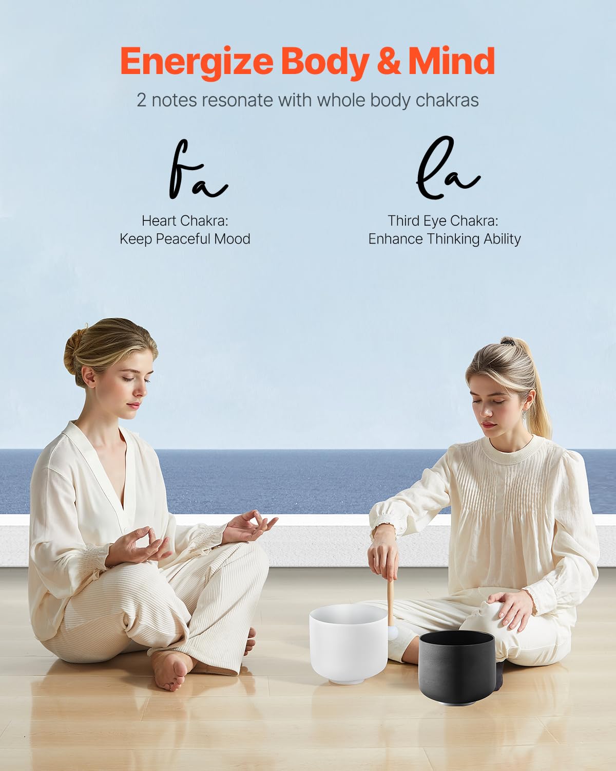Foto 5 | Cuencos Crystal Singing Bowls Vevor A&f Note De 8 Y 10 Pulgadas - Venta Internacional.