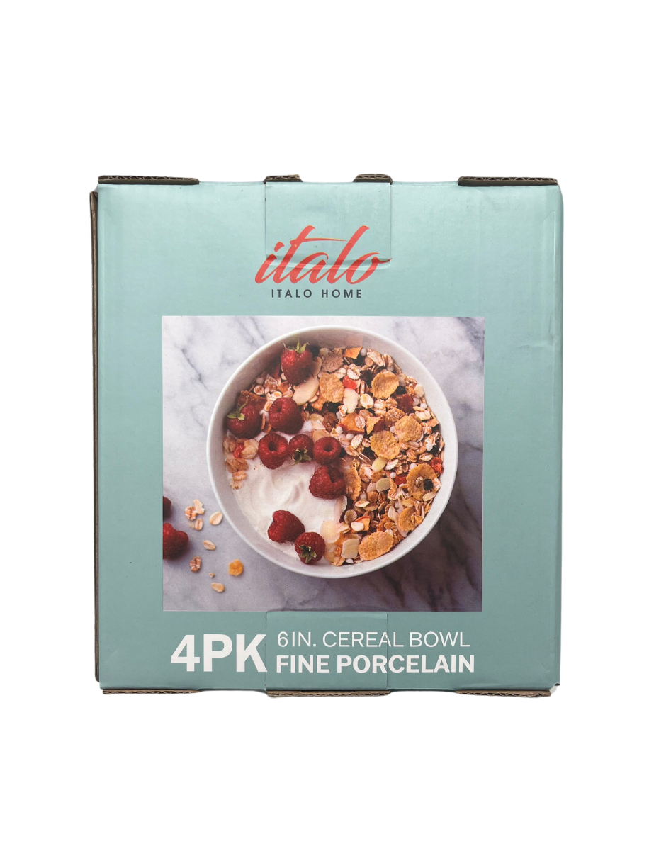 Foto 3 pulgar | Tazones Bowl Elegante Cereal Italo Porcelana  Blanco 500ml Home4pk