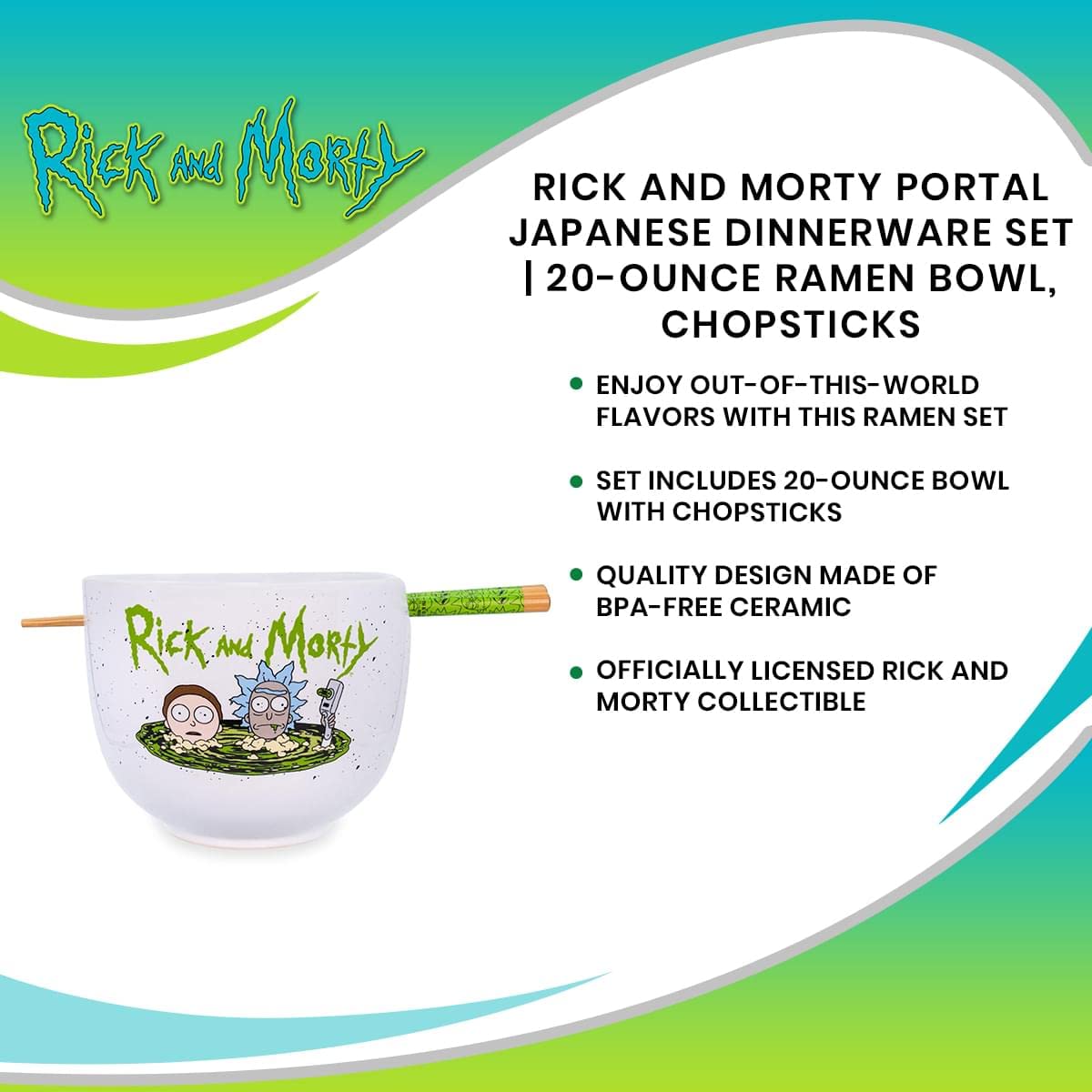 Foto 8 pulgar | Set de Vajilla Silver Buffalo Rick And Morty Portal Japan - Venta Internacional