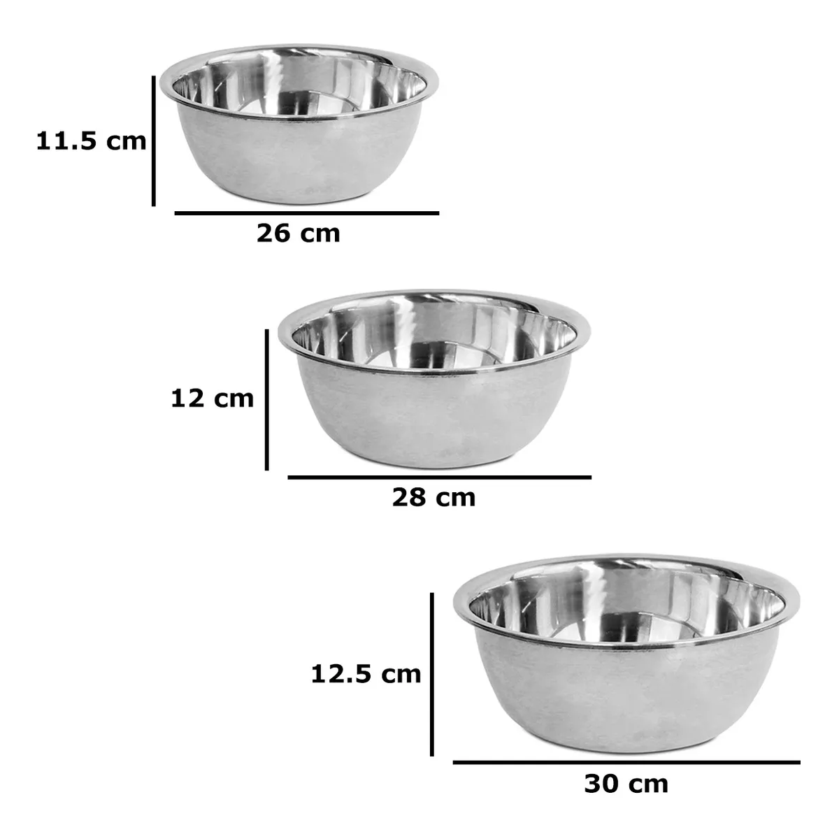 Foto 6 pulgar | Juego De 6 Tazones Bowl De Acero Inoxidable Para Mezclar Plata