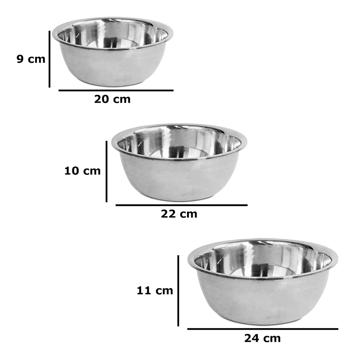 Foto 4 | Juego De 6 Tazones Bowl De Acero Inoxidable Para Mezclar Plata