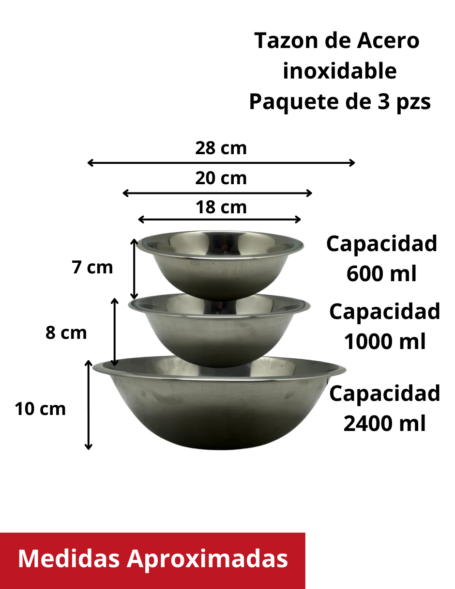 Foto 3 pulgar | Juego De Tazones Para Mezclar Acero Inoxidable Royal Haus Plateado