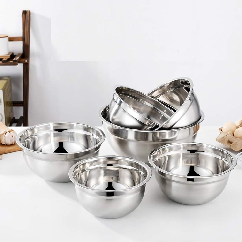 Foto 2 | Juego de Tazones de Acero Inoxidable con Tapas 5 Piezas- Venta Internacional