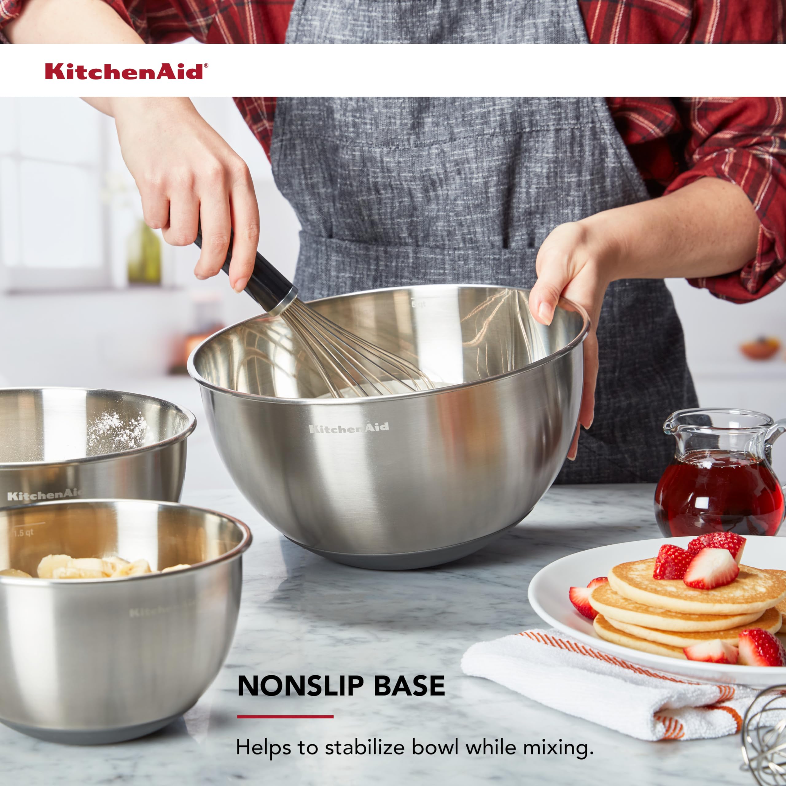 Foto 5 pulgar | Cuencos Para Mezclar Kitchenaid De Acero Inoxidable, Juego De 3 - Venta Internacional.
