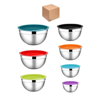 Foto 1 | Kit Tazones 7pcs Ensalada Acero Inoxidable Con Tapas Eo Safe Imports Esi-20732 Multicolor