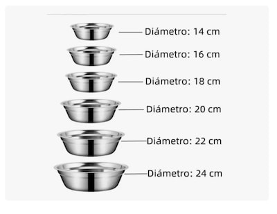 Foto 3 | Tazones Xtellar 304 Acero Inoxidable Bowl Ensaladera 6pcs