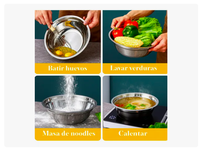 Foto 5 pulgar | Tazones Xtellar 304 Acero Inoxidable Bowl Ensaladera 6pcs