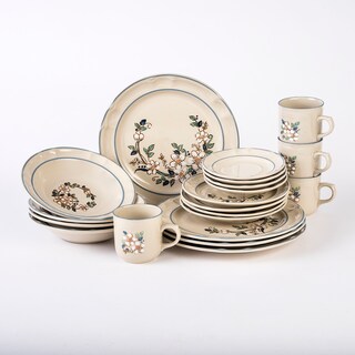 Foto 1 | Vajilla 20 Pzs Santa Anita Victoria Porcelana Color Blanco Floreado