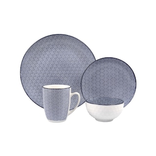 Foto 1 | Vajilla De Porcelana Redonda 16 Piezas Azul Marino Kb-44