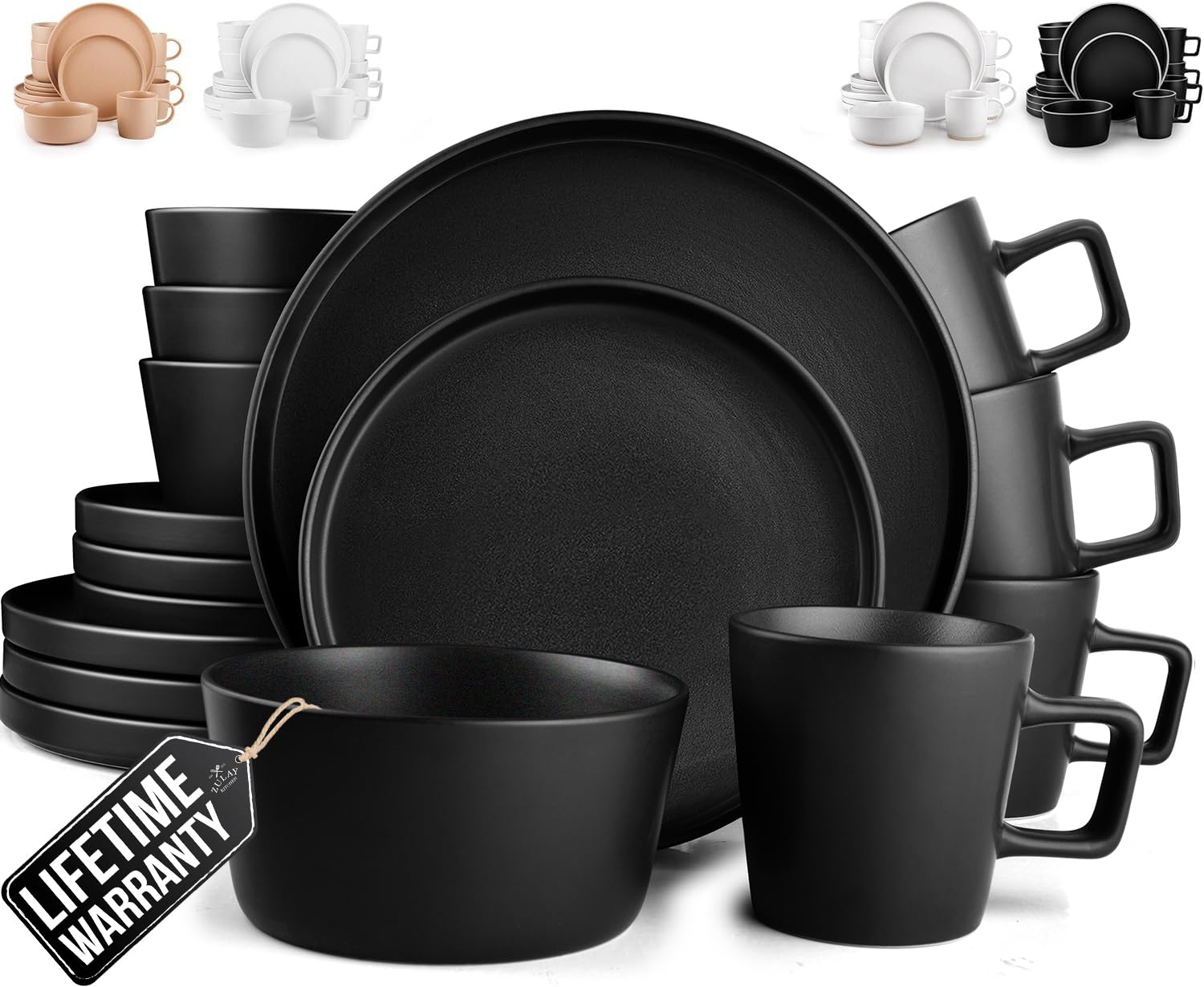 Foto 2 pulgar | Juego De Vajilla Zulay Kitchen Terra, 16 Piezas Para 4 Personas, Color Negro - Venta Internacional.