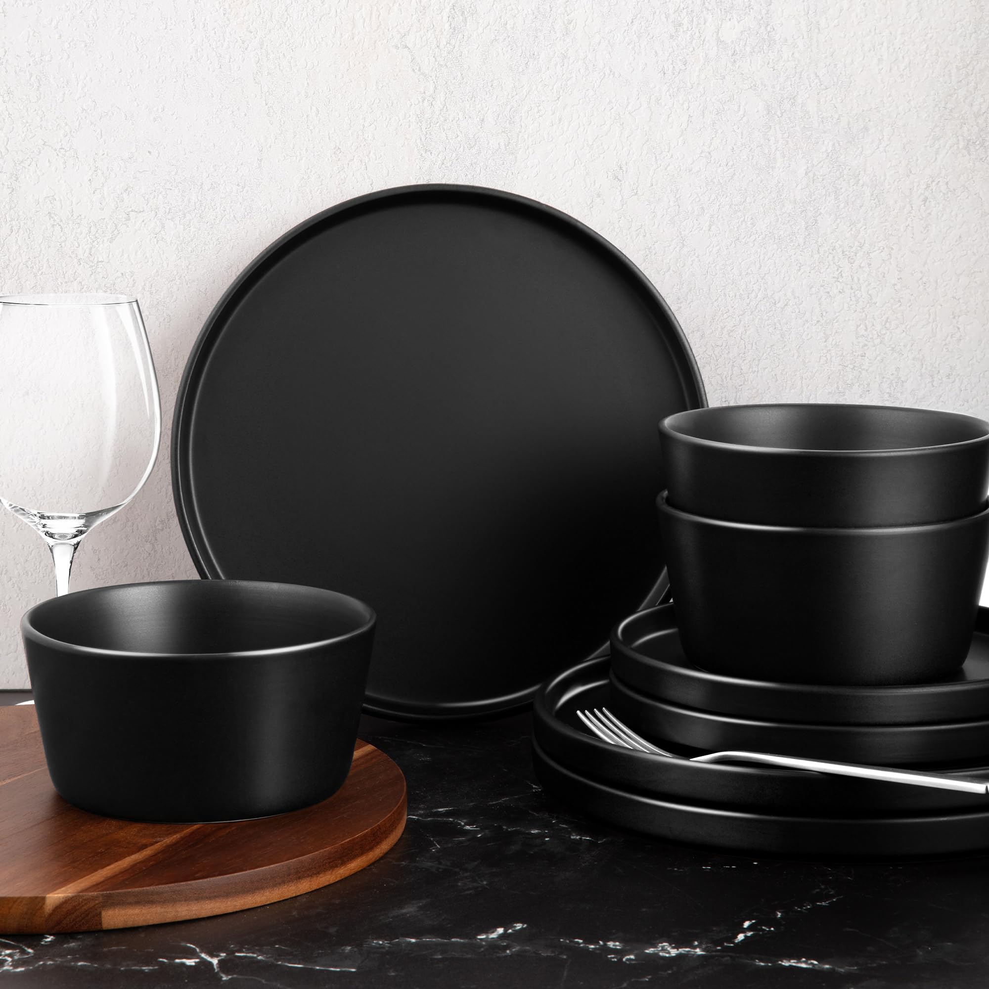 Foto 4 pulgar | Juego De Vajilla Zulay Kitchen Terra, 16 Piezas Para 4 Personas, Color Negro - Venta Internacional.