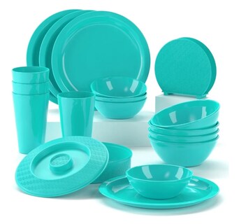Foto 2 | Vajilla 18 Piezas Xtellar Azul Turquesa