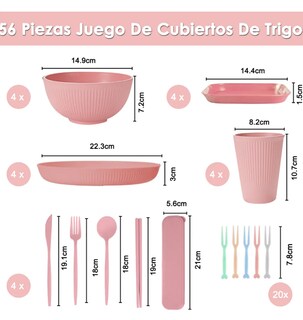 Foto 2 | Juego De Vajilla Xtellar Paja De Trigo 56 Piezas