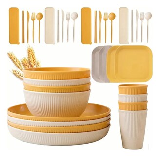 Foto 1 | Vajilla Xtellar Juego Cocina Paja Trigo Beige Amarillo